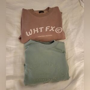 White Fox Crewneck Sweaters Pink Sage S/M